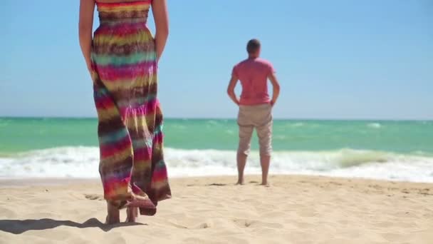 Couple on exotic beach — Stock Video
