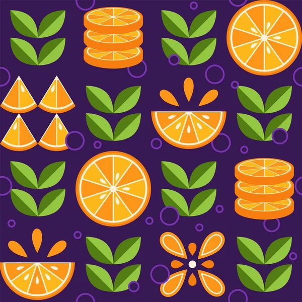 Seamless Background Oranges Simple Geometric Style Abstract Shapes Good Branding — Stock Vector