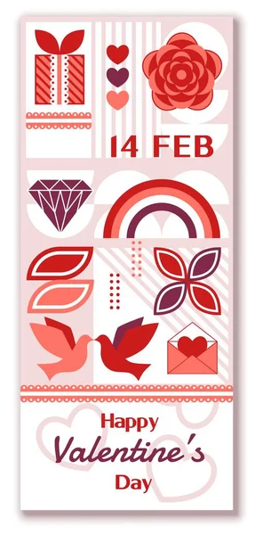 Happy Valentine Day Vertical Banner Vector Design Corporate Greeting Cards — Stock Vector