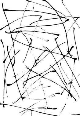 Arkaplanı yaprak sapları ve saplarla kapla. Beyaz grunge dokusunda siyah. Soyut doğa grafik arkaplanı.