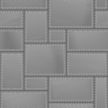 Perçin kaplı metal plakalı pürüzsüz fayanslar. Retro yumurtadan çıkma illüstrasyonu. Steampunk vintage tarzı.