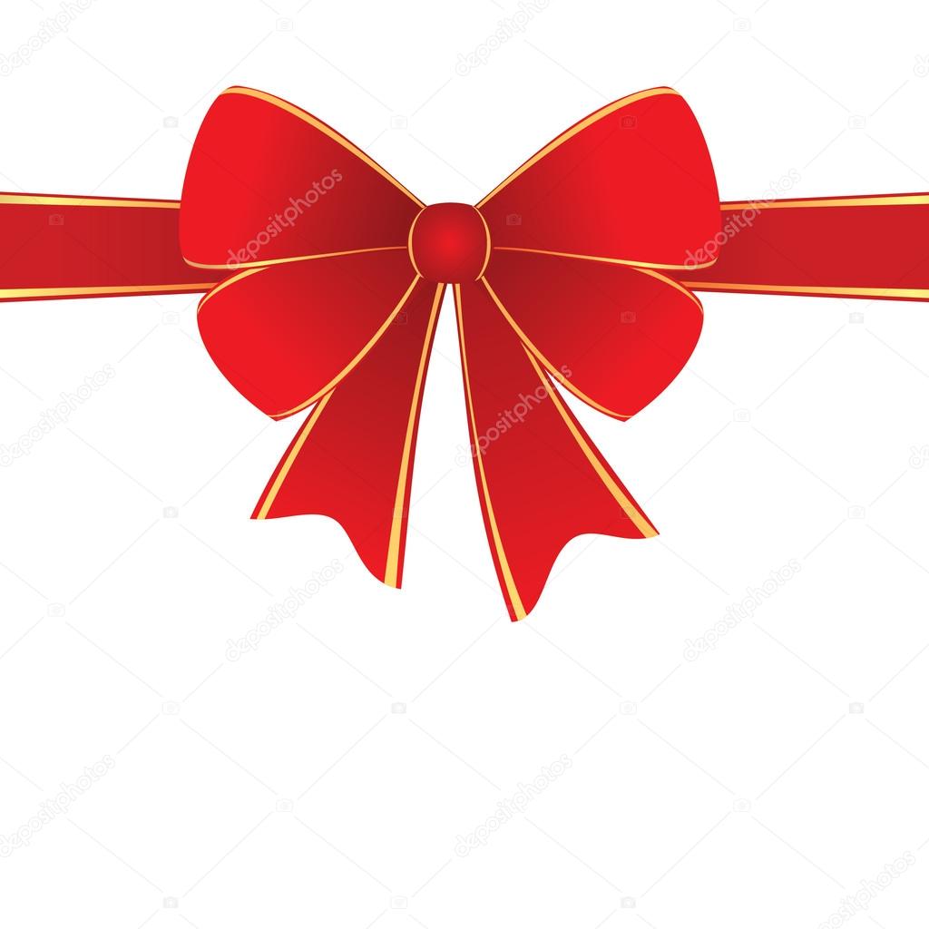 Vector red ribbon with bow