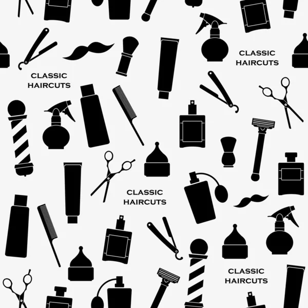 Barbershop motif vintage noir et blanc — Image vectorielle