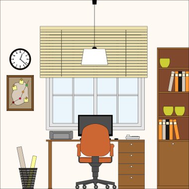 iç ofis stüdyo işyeri illüstrasyon vektör
