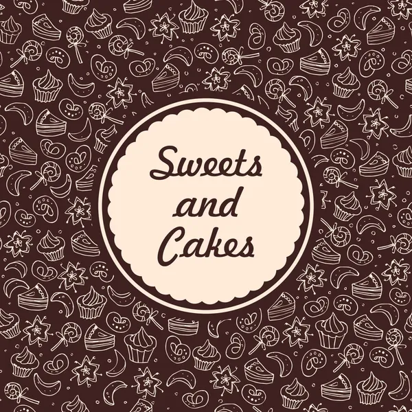 Seamless sweet bakery background — Stock Vector