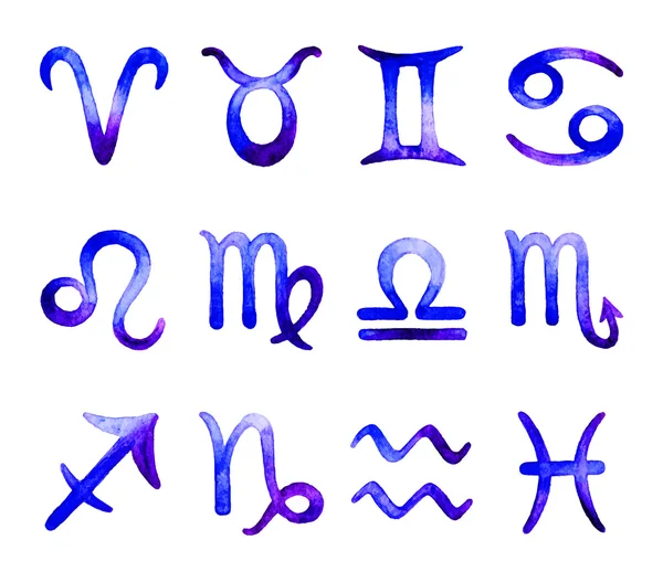 Conjunto de símbolos de zodiaco colorido — Vector de stock