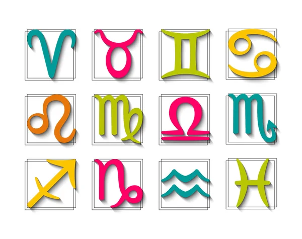 Colorful zodiac symbols set — Stock Vector