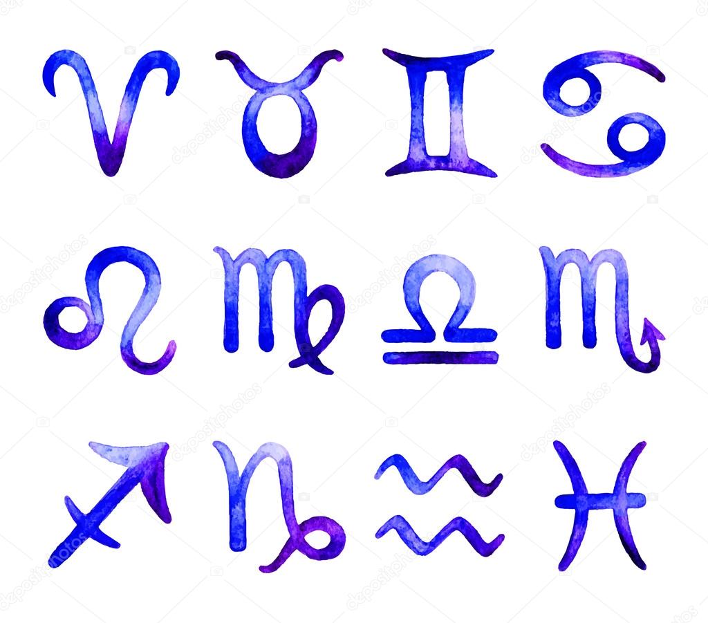 Colorful zodiac symbols set