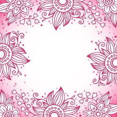 pembe renklerde dekoratif çerçeve çiçek