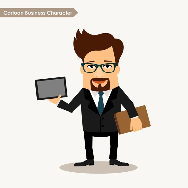 Cartoon business character — Stock Vector