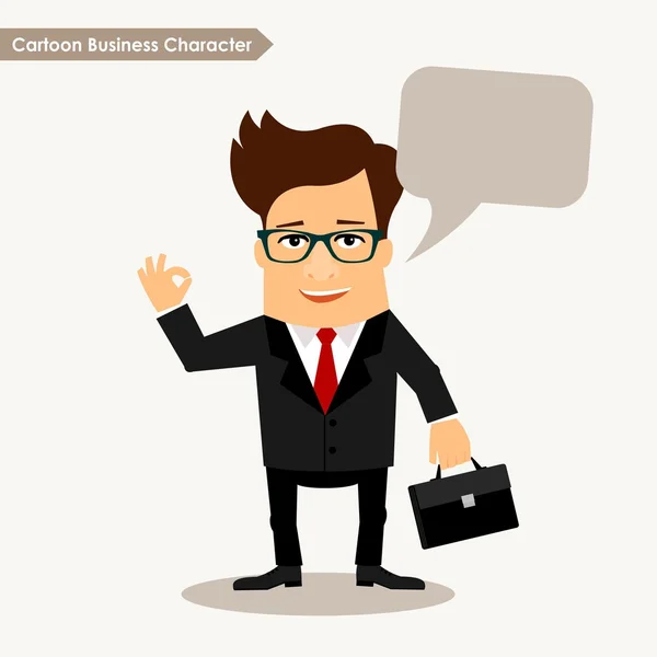 Karakter bisnis kartun - Stok Vektor