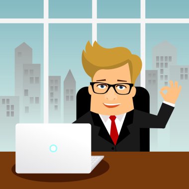 çizgi film karakteri işadamı