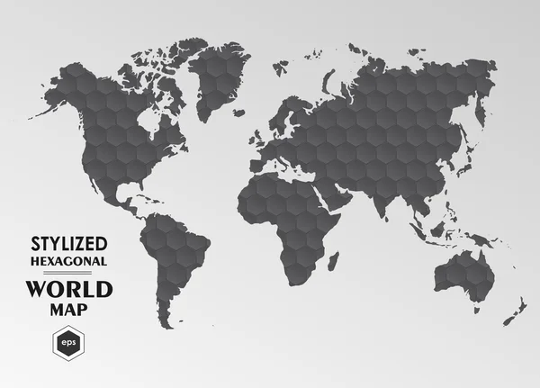 世界地図 infographicshexagonal 抽象型の要素 — ストックベクタ