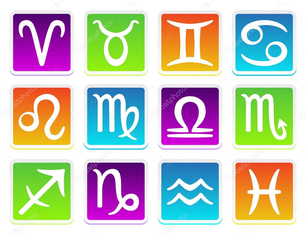 Zodiac horoscope icons set