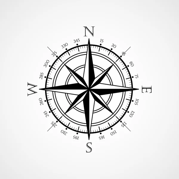 Wind rose kompas vector symbool — Stockvector