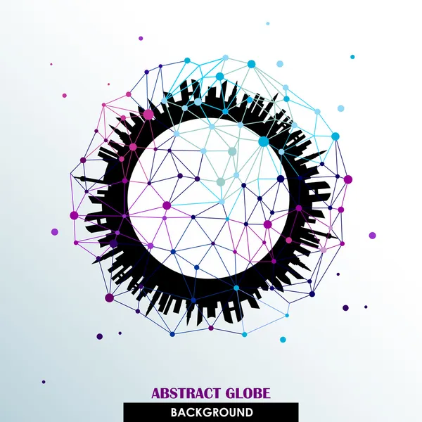 soyut küre ağ bağlantıları vektör arka plan. soyut moleküler bileşikleri.