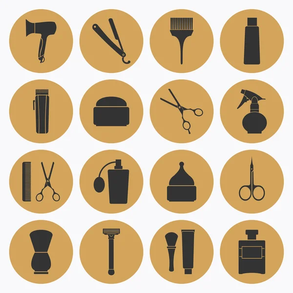 Kapper winkel extra iconen set — Stockvector