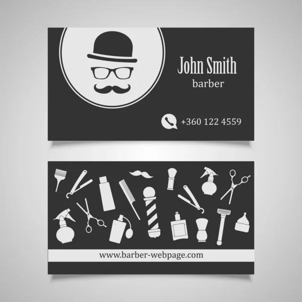 Peluquería Peluquería Business Card plantilla de diseño — Vector de stock