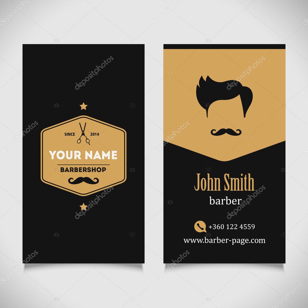 Hair salon barber shop Business Card design template