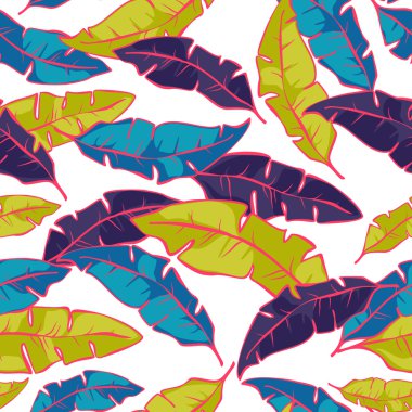 Tropikal palmiye pürüzsüz vektör deseni bırakır