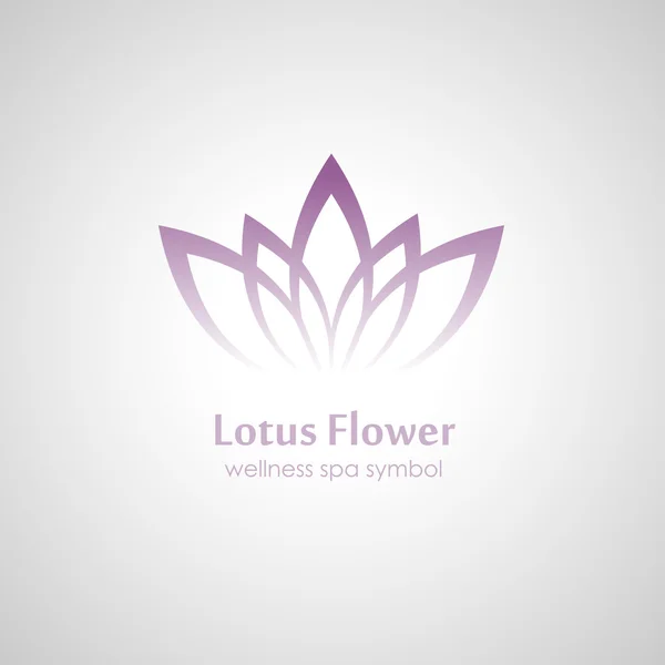 Icône symbole Lotus. Étiquette florale vectorielle pour l'industrie Wellness — Image vectorielle