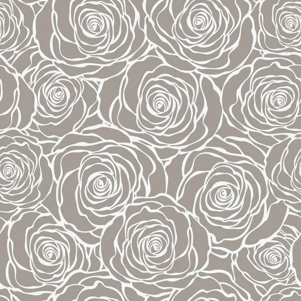 Art Deco floral seamless pattern with roses. — Stock Vector