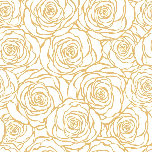 Art Deco floral seamless pattern with roses. — Stock Vector