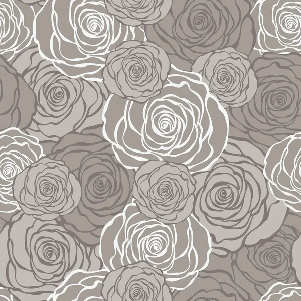 Art Deco floral seamless pattern with roses. — Stock Vector