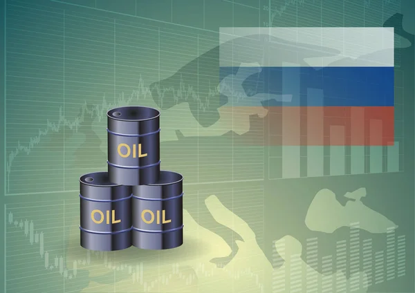 Russian Oil Europe International Trade Concept Vector Illustration — Vector de stock