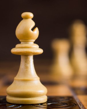 Satranç tahtasında fotoğraflanmış.