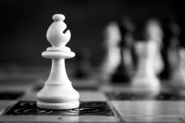 Satranç tahtasında fotoğraflanmış.