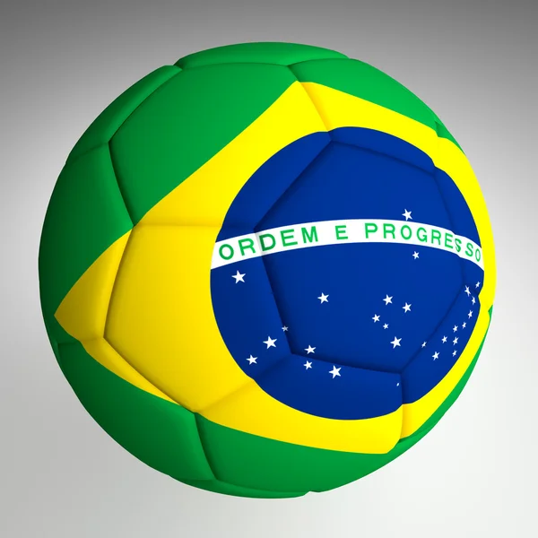 Soccer Ball With Brazil Flag — Stock Photo, Image