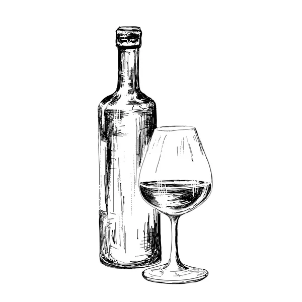 Fles wijn — Stockvector