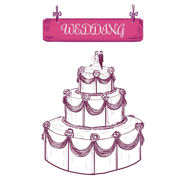 Gâteau de mariage — Image vectorielle