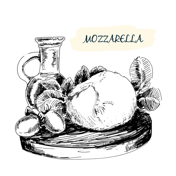 Mozzarella. —  Vetores de Stock