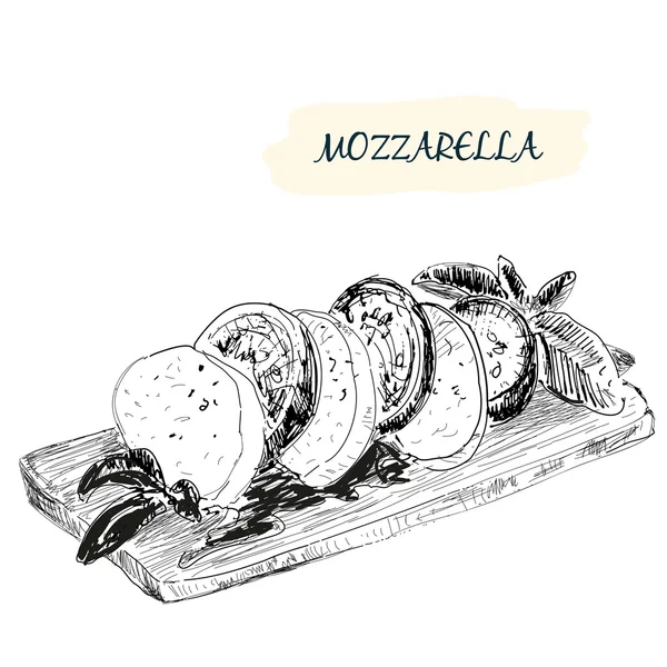 Mozzarella. — Vetor de Stock