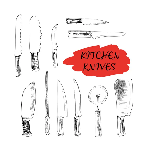 Kitchen knives. — Stock Illustration Kitchen knives. Stock Vector
