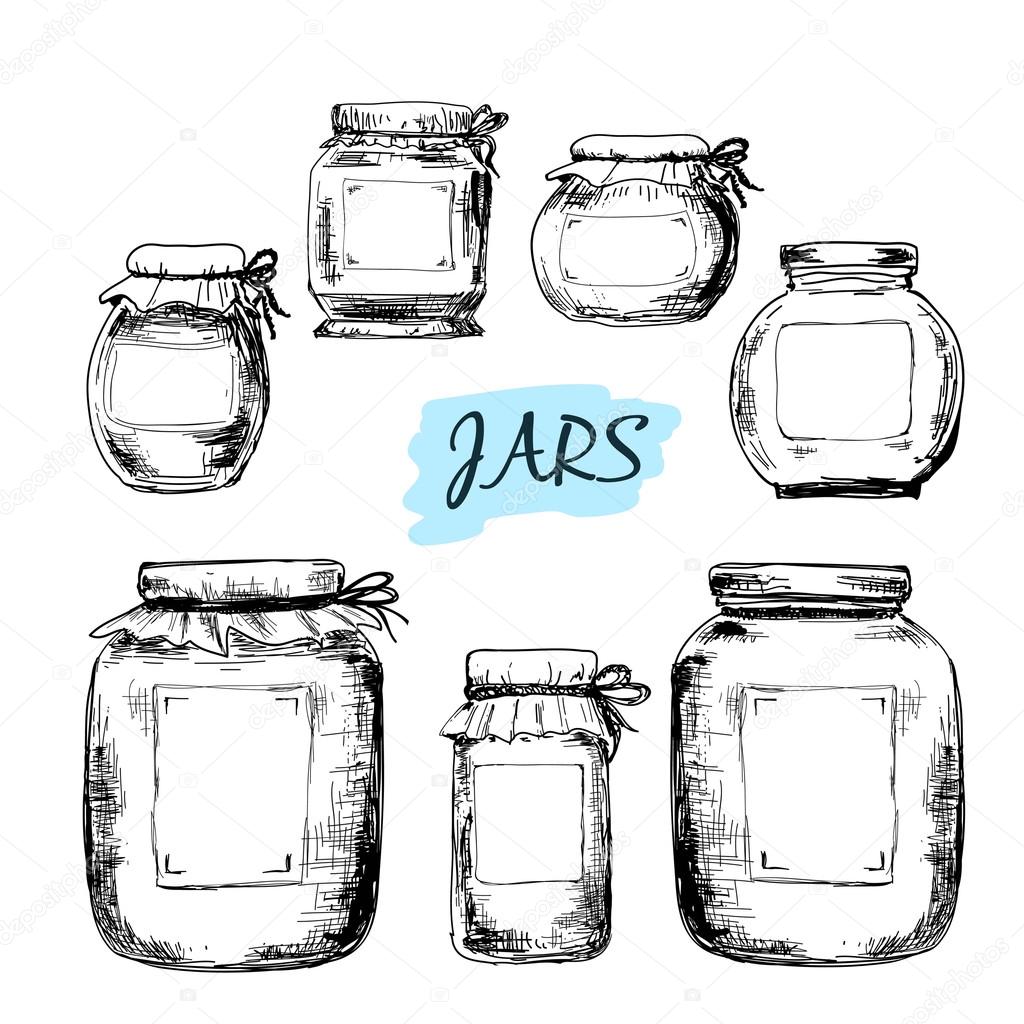 Jars with labels