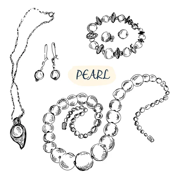 Perlové šperky — Stockový vektor