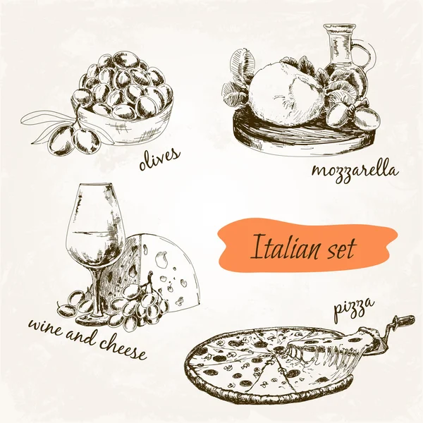 Set italiano — Vettoriale Stock