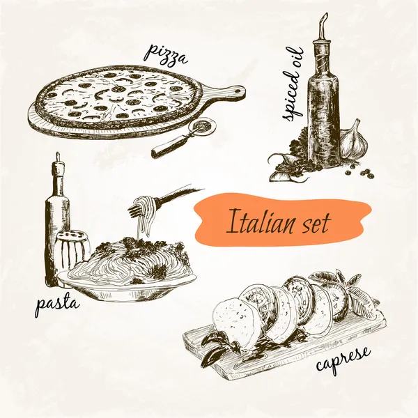 Set italiano — Vettoriale Stock