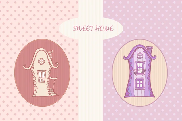 Two variants of sweet home — Stock Vector