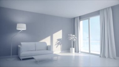 Beyaz güneşli iç mekan