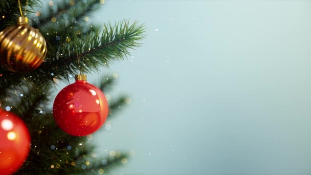 Karácsonyfa és pezsgő Bokeh — Stock videók