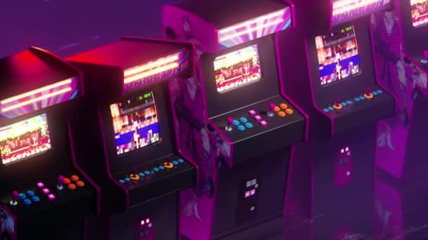 Video Game Arcade Machines — ストック動画