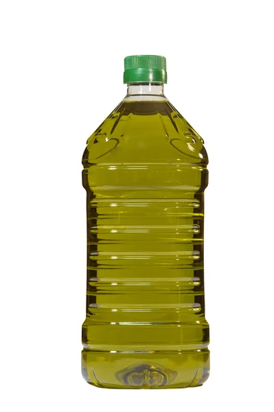 Bottiglia di olio d'oliva isolata su fondo bianco — Foto Stock