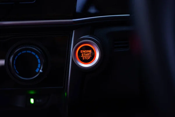 Botão Parada Partida Motor Carro Salve Mundo — Fotografia de Stock