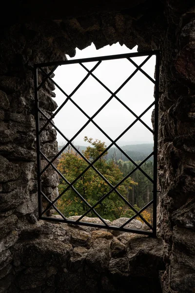 Fenêtre Bars Château Vitkuv Montagnes Sumava République Tchèque — Photo