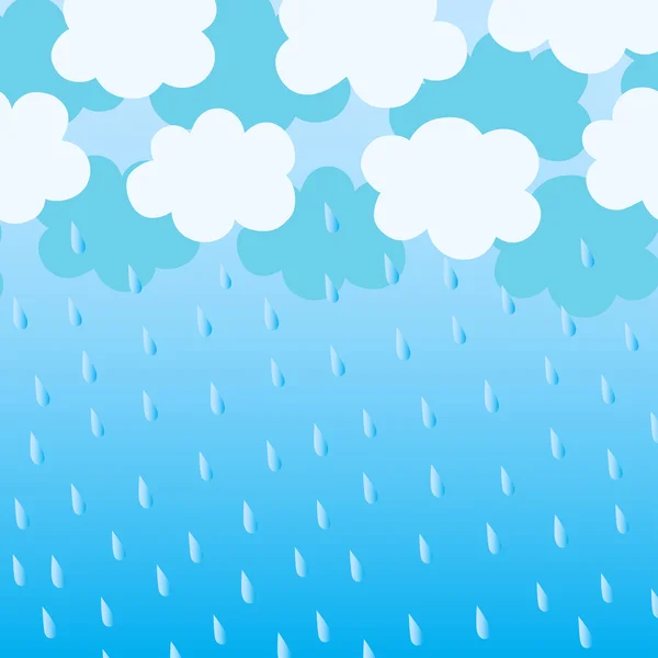 Image of cloudy sky and rain — Stock Vector