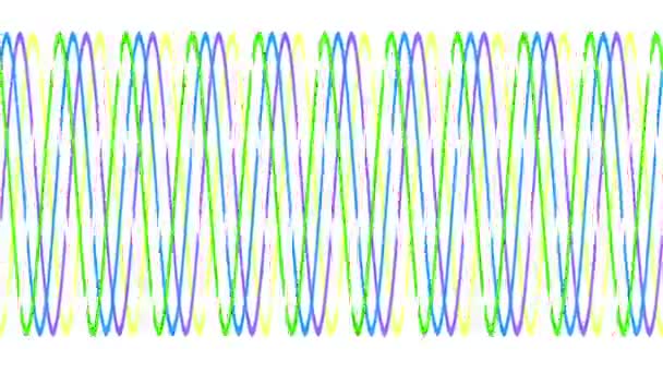 Ondas coloridas no fundo branco — Vídeo de Stock